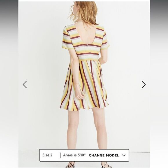 NWT Madewell Striped Scoop-Back Dress - Picture 3 of 16